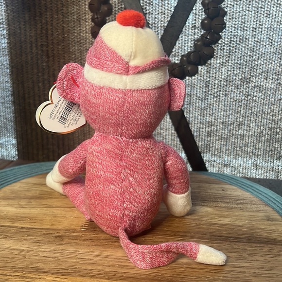 NWT TY Pink Beanie Buddy Socks the Sock Monkey 🙈 - Picture 8 of 13